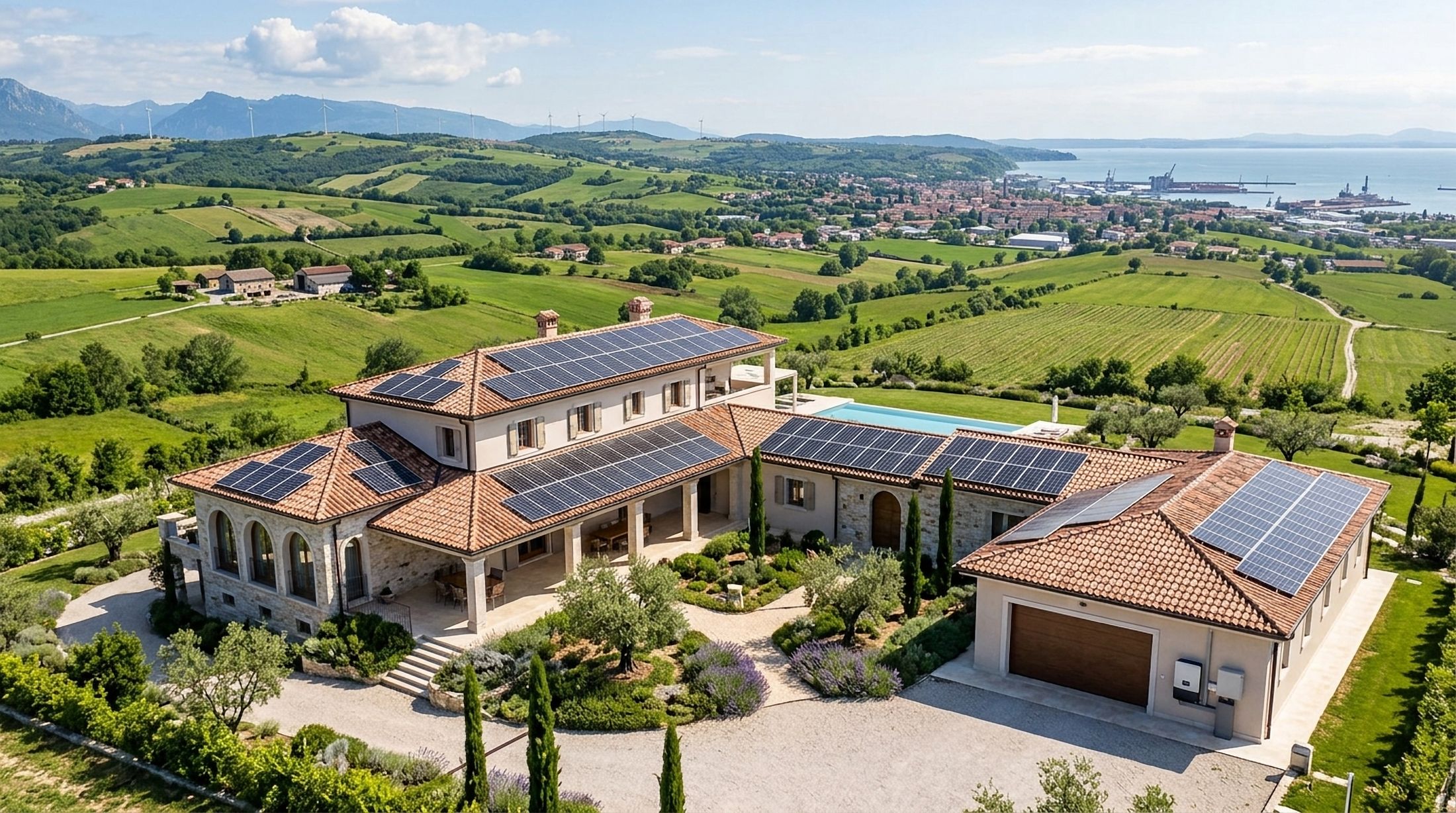 Impianto fotovoltaico installato su tetto